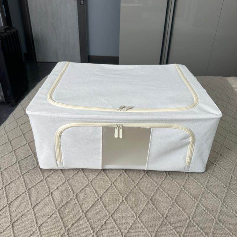PP板40L高级棉+网纱窗+4.0钢架无异味可水洗浅矮收纳箱衣服百纳箱