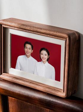 实木质KKY相框摆结婚证收框6寸7台术8寸艺照装裱框洗照片藏做成相