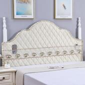 定制床头套罩全包柱子新款 欧韩式 弧形半圆靠背木板软包防尘棉