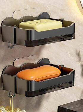 No-drill double-layer soap dish, wall-mounted soap draining