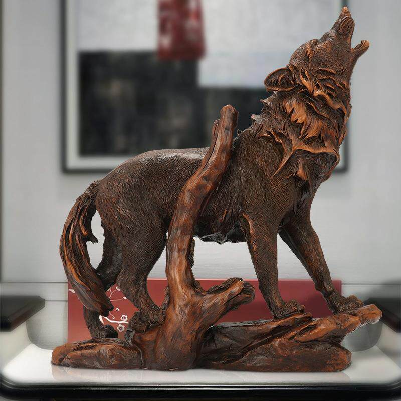 欧式树脂工艺品狼摆件 北方狼图腾 家居客厅电视柜书房装饰品