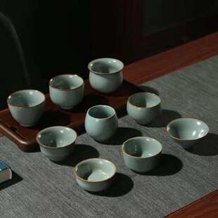 高档单杯子 冠玉堂汝窑茶杯主人杯个人专用冰裂开片可养品茗杯中式