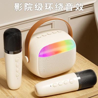 k歌蓝牙音响氛围灯麦克风一体机家用户外2025年新款小型充电音箱