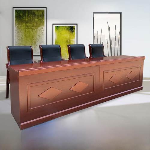 主席台会议桌条形领导桌培训桌椅油漆发言台实木演讲台会议室桌椅