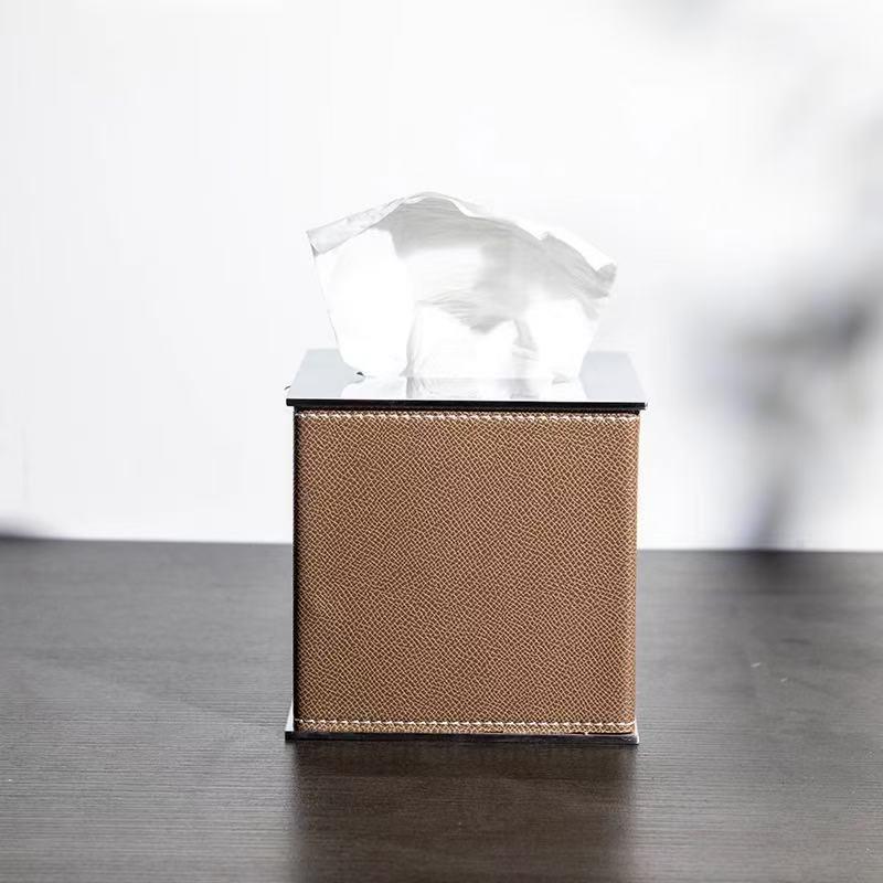 皮革纸巾盒创意家用客厅皮质抽纸盒办公室酒店广告纸抽盒
