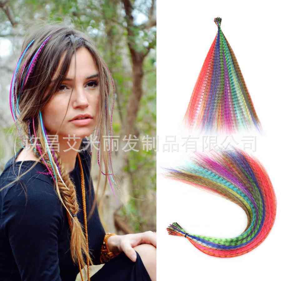 新款直销外贸欧美商品羽毛发彩色接发套装钳子 钩针 外贸货羽毛接