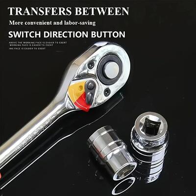 61pcs Socket Set,1/2 1/4 3/8inch Ratchet Wrench Set with Met