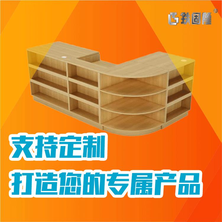 超市多功能木质转角收银台 便利店组合式吧台前台收银台现货