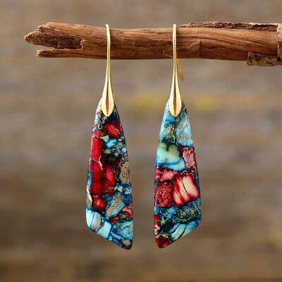 Bohemian Emperor Stone Geometric Pendant Earring Popular Nat