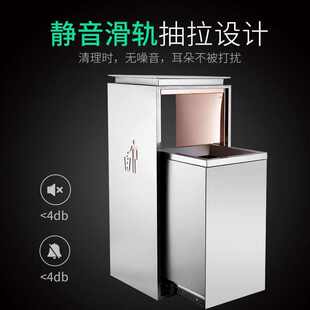 酒店高档垃圾桶 大堂走廊电梯口办公楼商场不锈钢带烟灰缸垃圾桶
