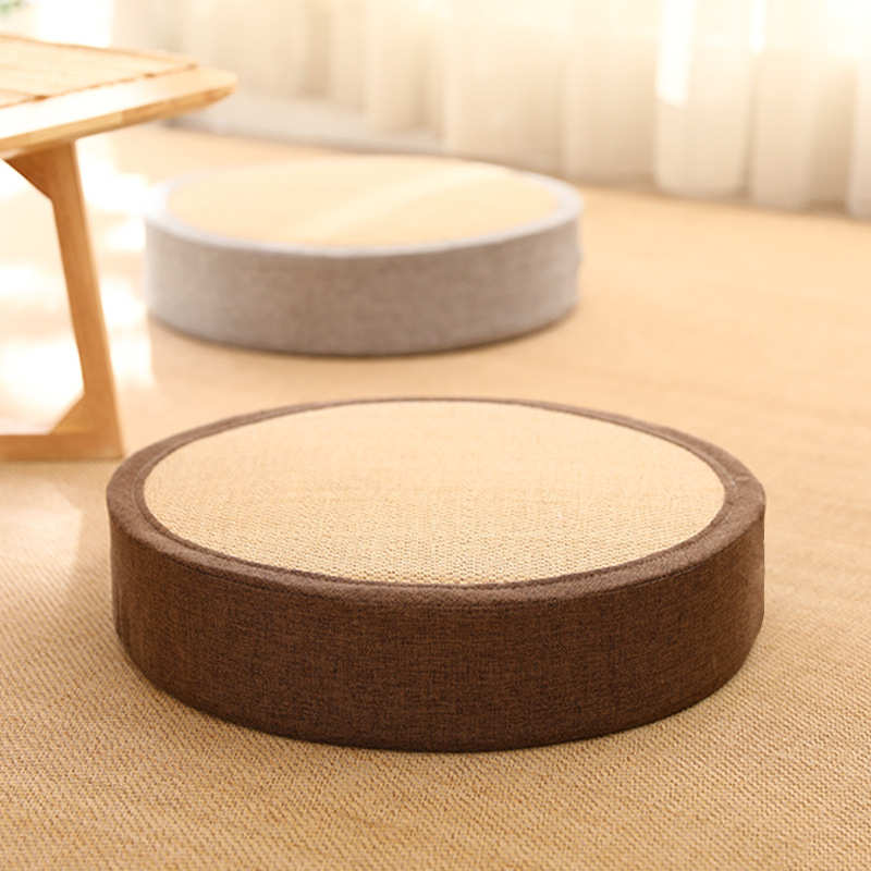 家用地上客厅飘窗圆形夏季凉席蒲团坐垫榻榻米垫子拜垫拜佛垫跪垫