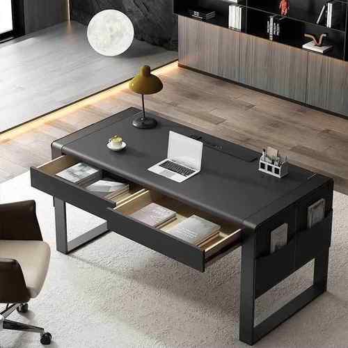 书桌书房家用马鞍办公桌设计师简约现代轻奢电脑桌