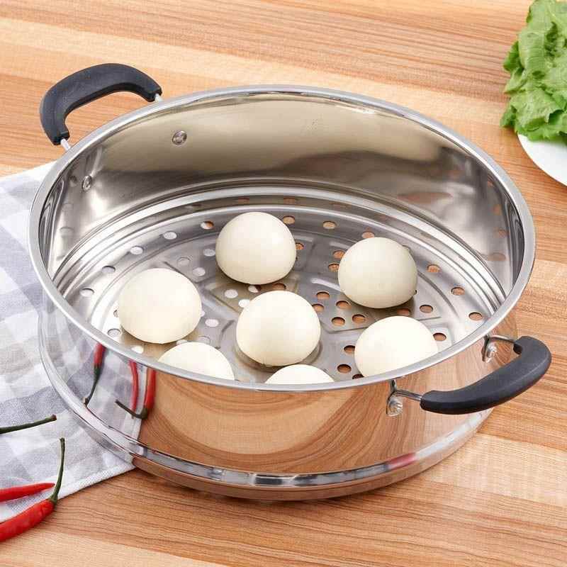 蒸锅笼屉加厚加高不锈钢蒸格凹口蒸屉20cm-36cm蒸笼锅多用笼包子