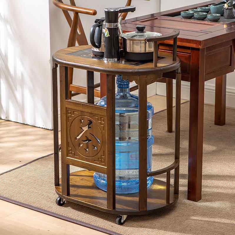 移动茶桌小茶几茶台边柜实木客厅茶车烧水一体茶水架柜子