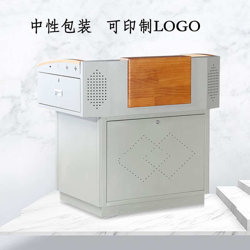 大中小学校教室讲台桌教师课桌会议厅立式演讲台防火板可定制木纹