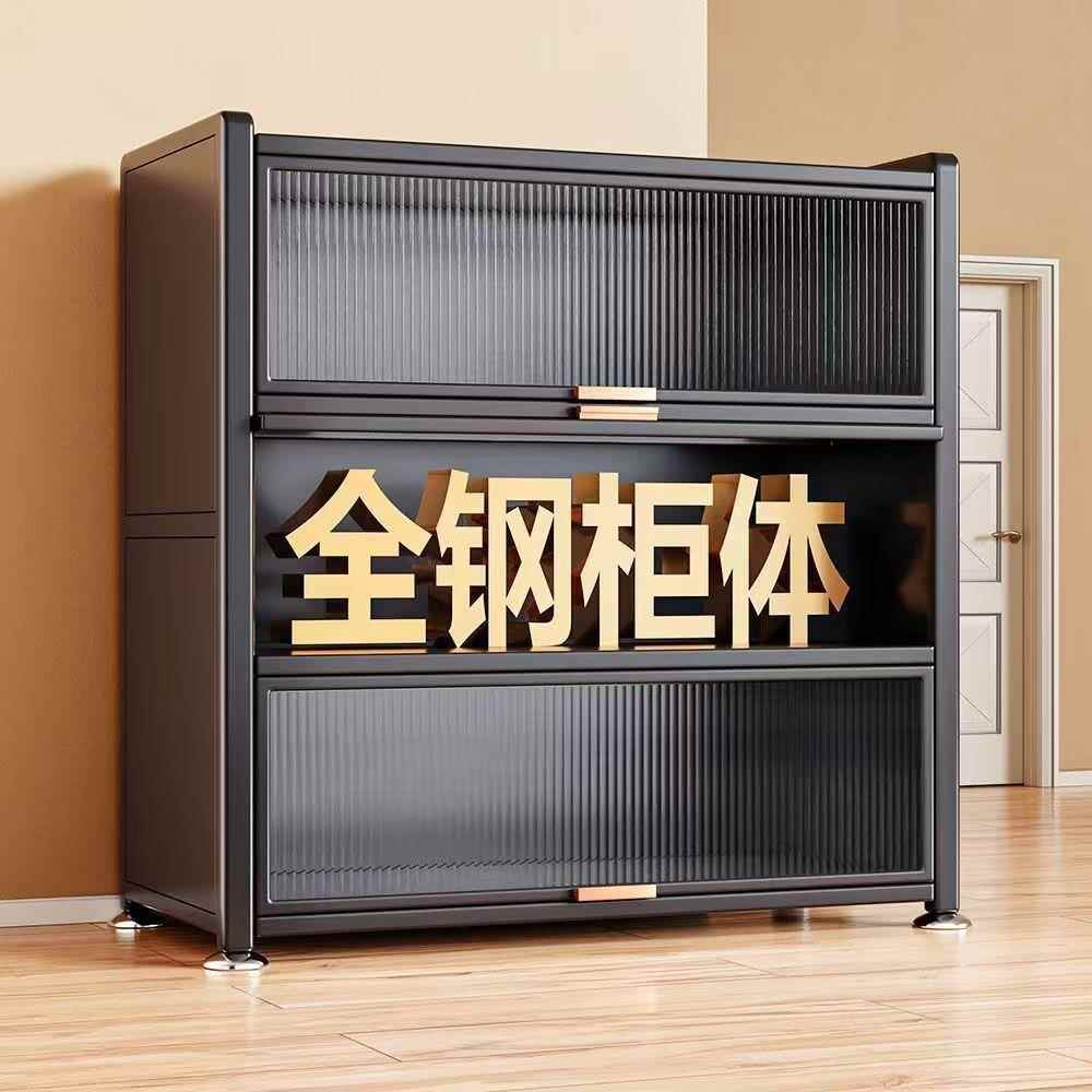 豪华尘厨置收物架家防KUM用碗筷纳房盒特大号号带柜门小厨柜碗柜