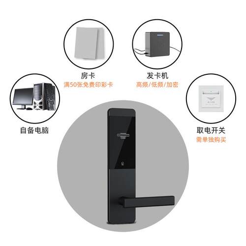 酒店密码门锁工厂智能电子感应锁IC卡木门磁卡锁