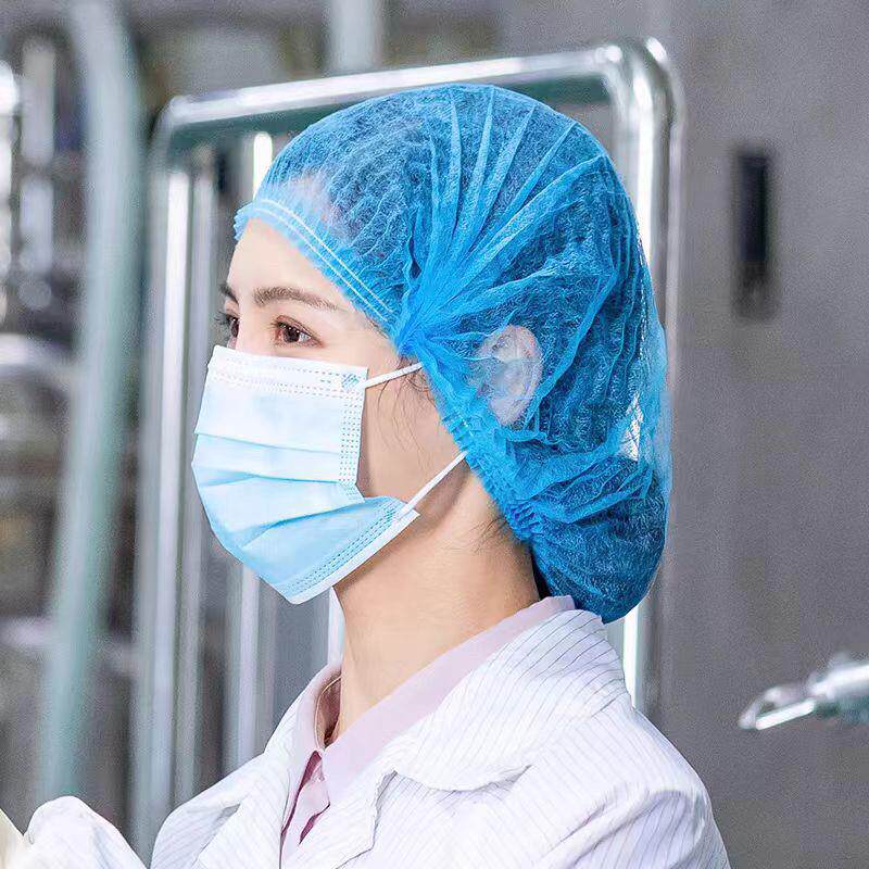 一次性帽子食品厂防尘透气无纺布头套餐饮无尘车间男女帽工厂直销