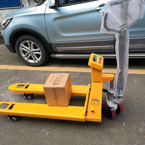 带称手动地牛精度0.1kg搬运车2吨3T5t液压托盘车带称重打印叉车