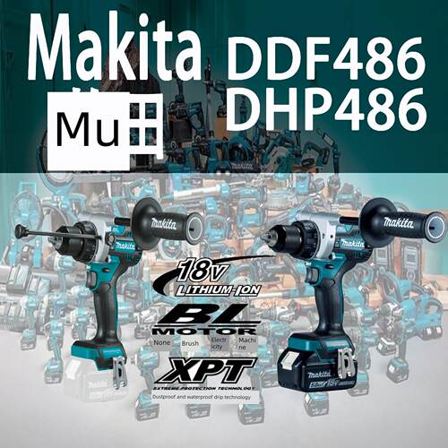 Makita牧田DDF486/DHP486锂电18V大功率电钻充电起子机冲击钻木工