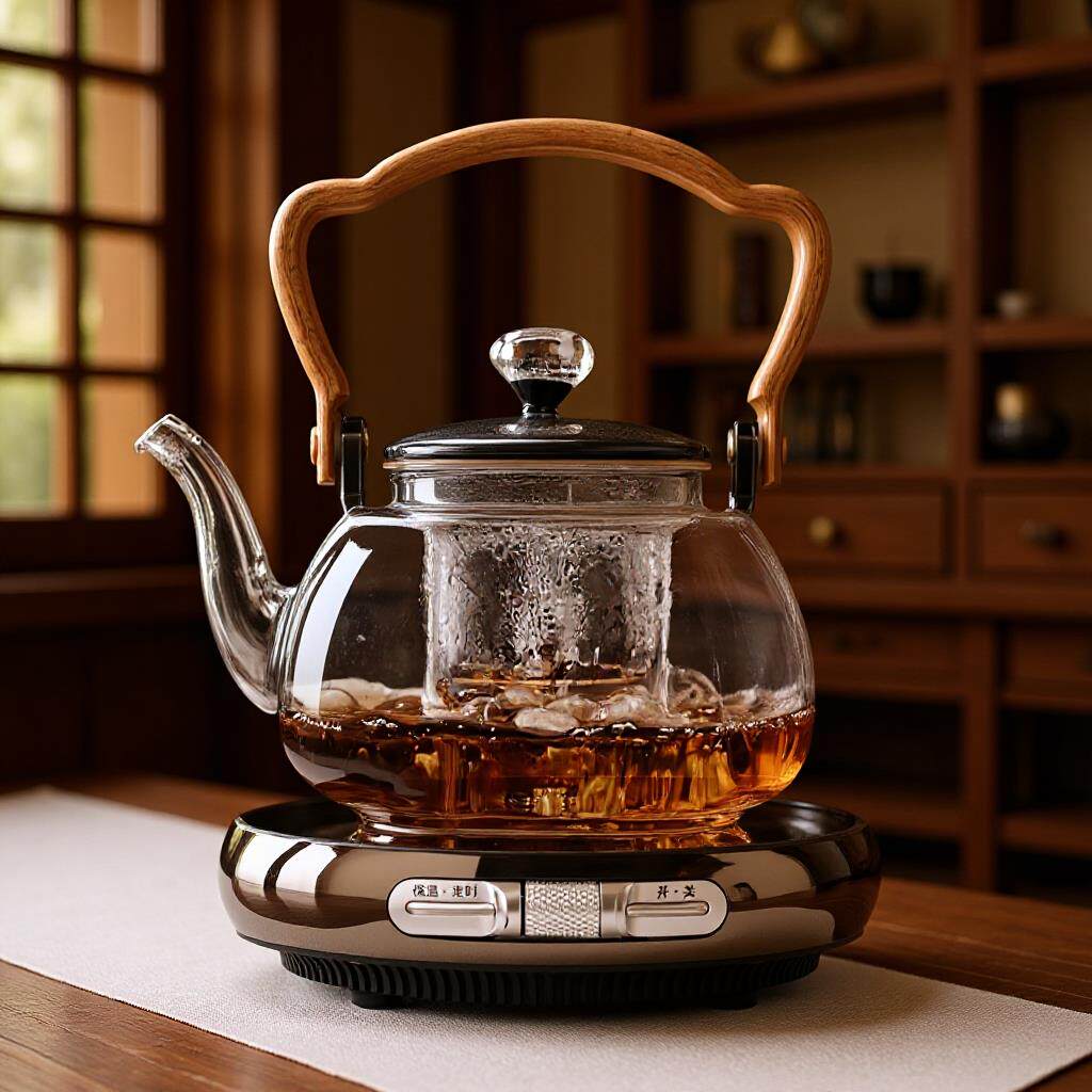 玻璃提梁壶煮茶壶家用红绿茶泡茶壶电陶炉蒸煮一体加厚防爆煮茶器