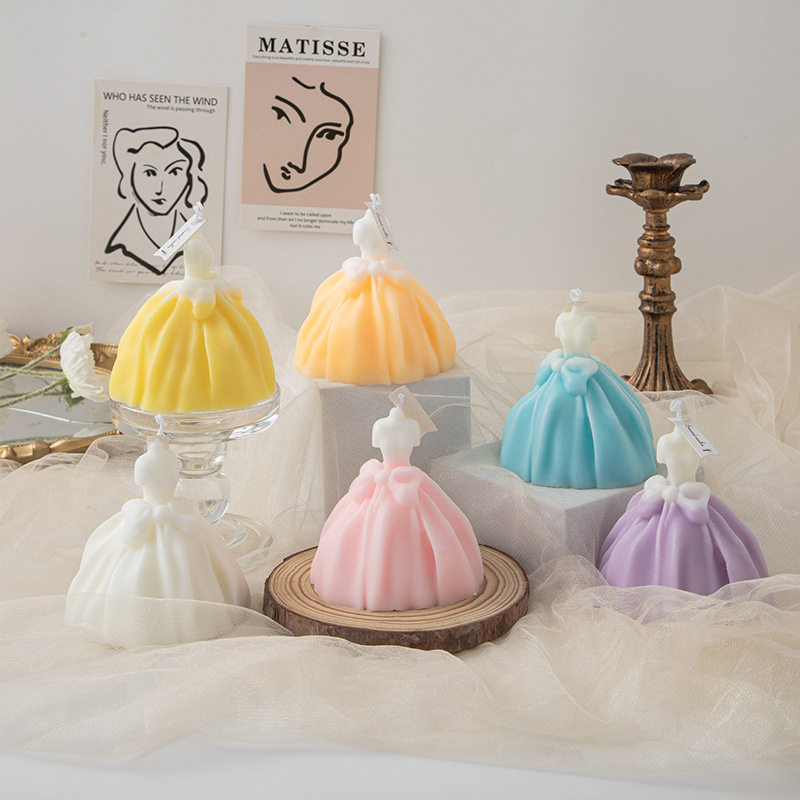 大号婚纱香薰蜡烛伴手礼ins创意家居摆饰套装拍摄品质裙子结婚礼