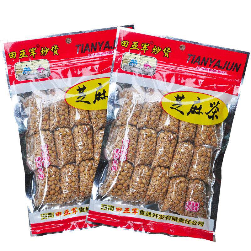 湖南特产岳阳平江田亚军芝麻豆子茶休闲冲泡小豌豆子姜盐茶200克