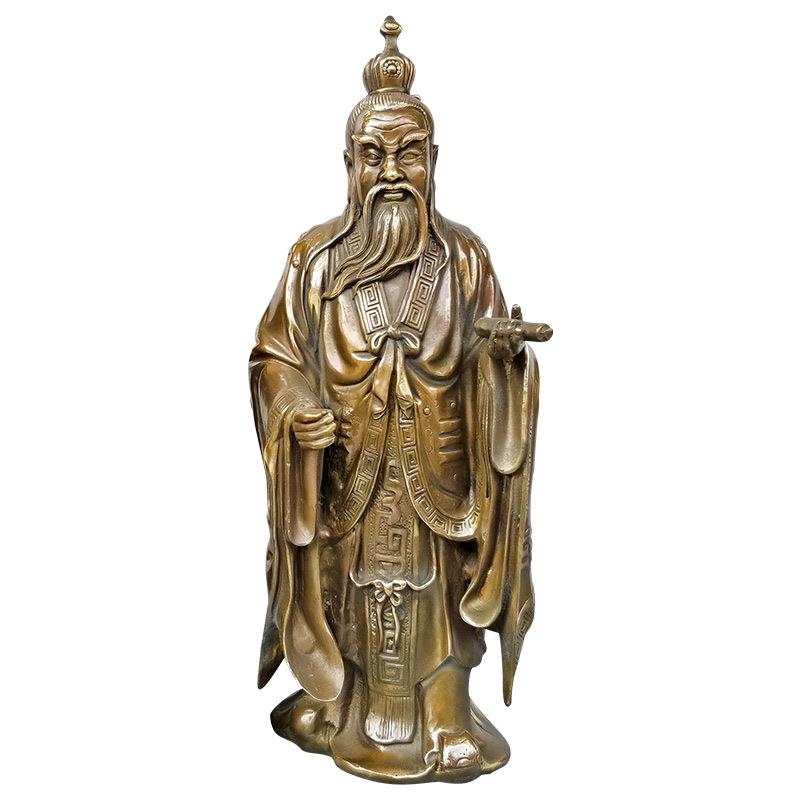 黄铜孔子像老子像庄子像墨子孟子像儒家五圣铜像古代思想家工艺品