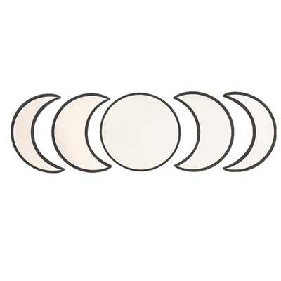 ins风木质亚克力月亮镜 月亮周期变化月食装饰墙镜月相波西米亚镜