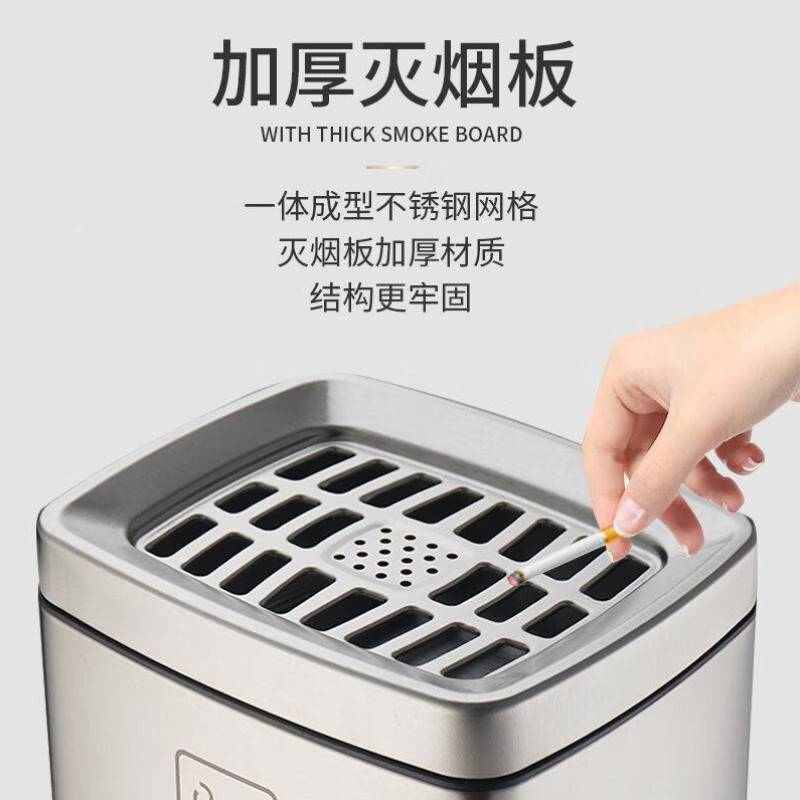 室外立式烟灰柱不锈钢烟灰桶落地灭烟柱烟蒂柱烟灰缸吸烟区垃圾桶
