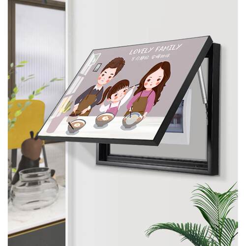 电表箱装饰画遮挡免打孔现代简约开关电闸箱挂画推拉式一家三四口