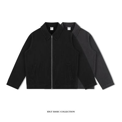IDLT 正肩工装夹克 重磅水洗复古全棉外套做旧宽松男女欧美潮简约