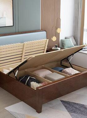 软包1.米1.5m小型实2木床现代简主卧1.8TZF-8127米户约收纳储物双