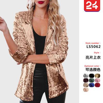 Bead top sequin long sleeved suit jacket