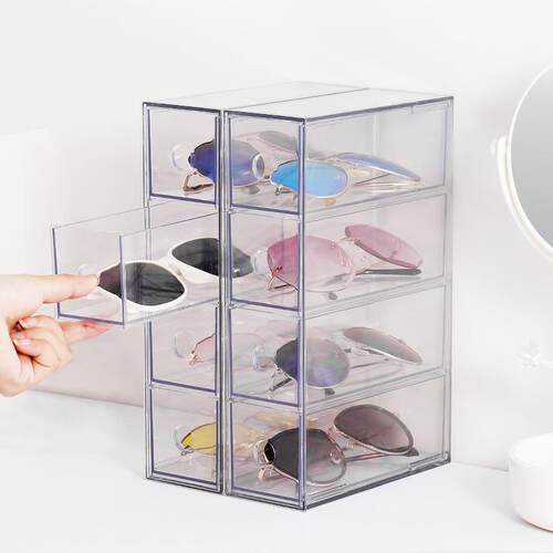New Minimalist Sunglasses and Eyeglasses Storage Box, 4-Tier