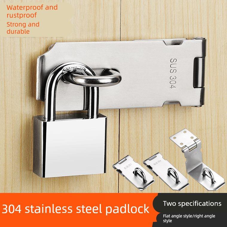 加厚304不锈钢插销门扣门栓搭扣防盗门移门木门挂锁安全锁扣锁牌