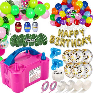 双喷嘴气球充气泵110V 600W电动气泵鼓风机气球拱门套件生日套装