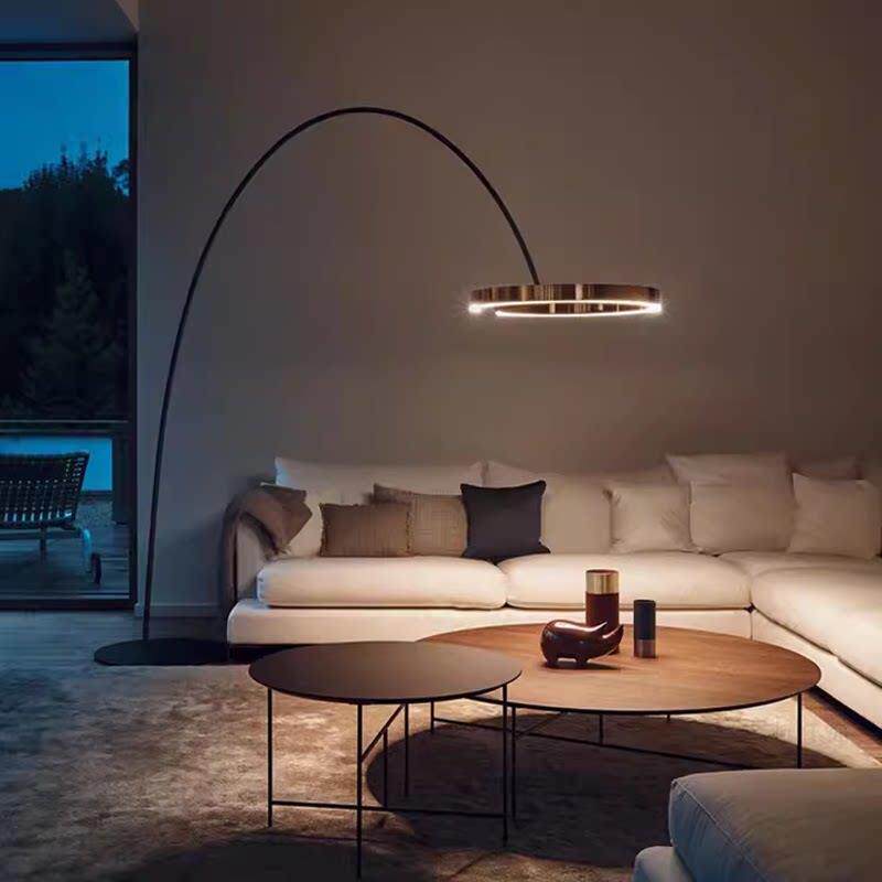 意大利客厅落地灯轻奢高级感设计师别墅书房卧室高颜值钓鱼落地灯