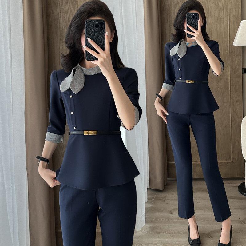 美容师工作服女中袖职业装套装珠宝店4S店医美会所饭店服务员工装