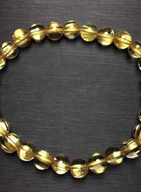 新品天然猫眼钛晶单圈手链 浓密板状发晶圆珠手串珠链规格7.1毫米