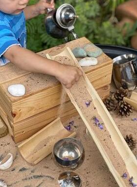 瑞吉欧EYFS开放性材料幼儿园自然物重力科学区游戏活动低结构玩具