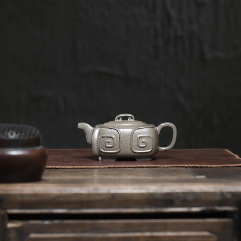宜兴紫砂壶原矿段泥四方如意全手工功夫泡茶壶国风茶器茶具 270ml