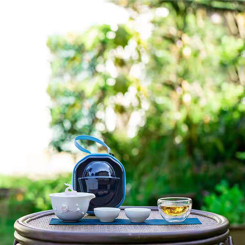 旅行茶具快客杯一壶二杯便携式小套装单人户外功夫露营茶杯泡茶壶