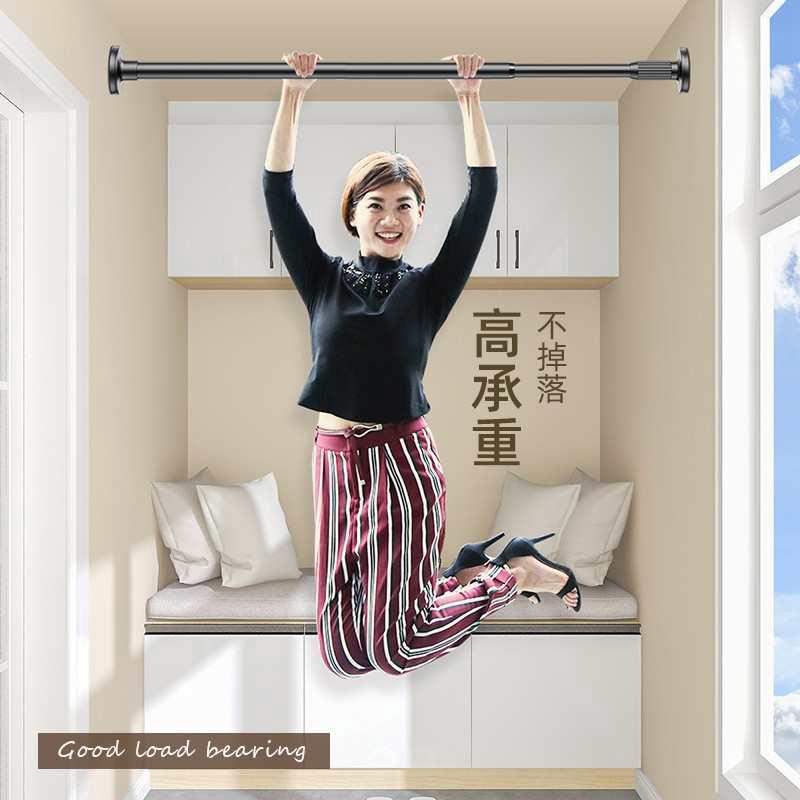 伸缩杆晾衣杆免打孔安装窗帘杆浴帘杆不锈钢伸缩衣柜挂衣杆支撑杆