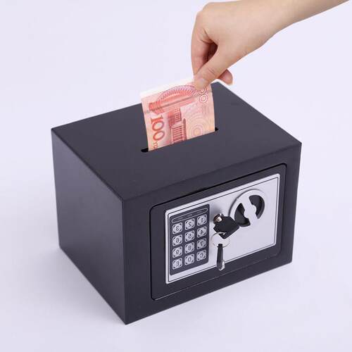 胜狮2026新款小保险箱家用小型存钱罐超小迷你指纹密码家庭保险柜