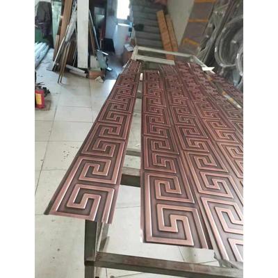 中式回纹线条模具冲压万字纹U型压条景观凉亭装饰铜条拉丝古铜色