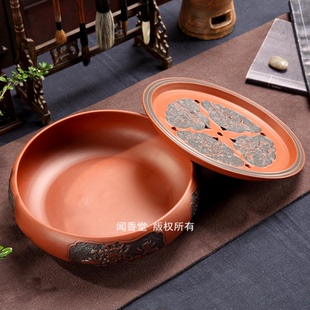 功夫茶具圆形小型茶托盘 家用茶盘紫砂茶具茶海茶台现代简约储水式