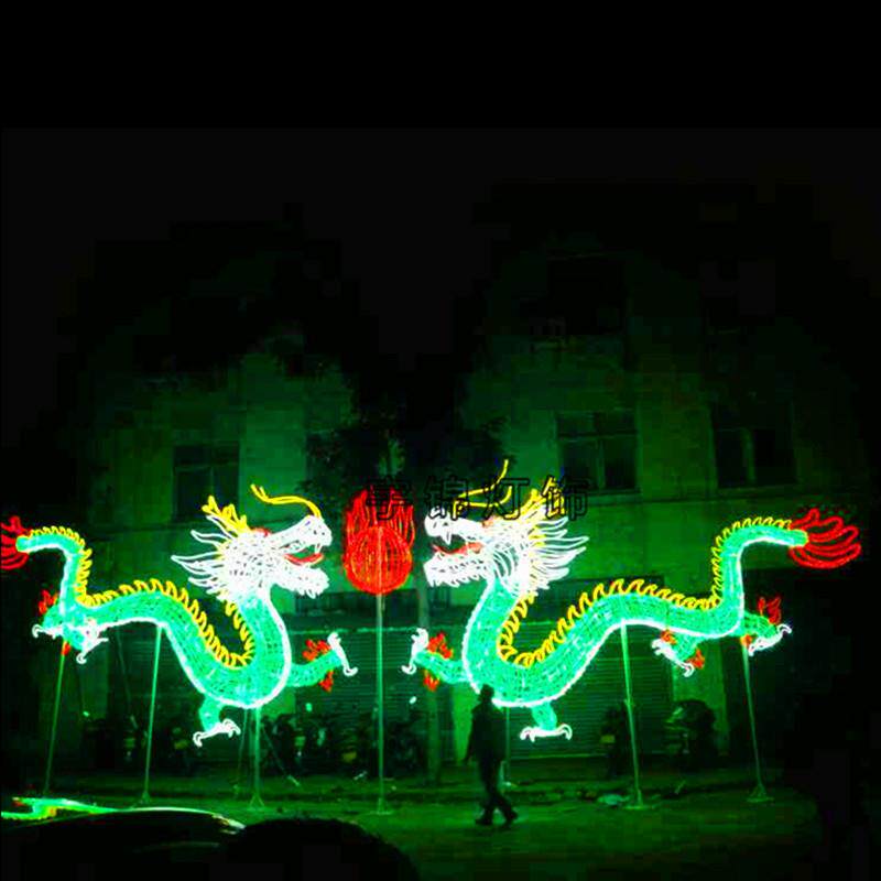 城市亮化户外LED暖光中国龙造型灯灯光节夜景亮化景观小品灯