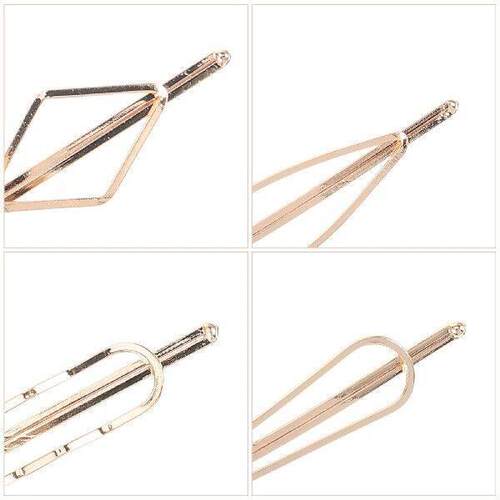 8 Pcs Clip Hair Clips Geometric Barrettes Gold Bobby Pins