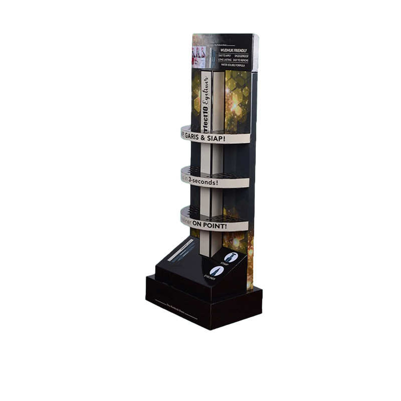 眼线笔超市促销陈列展示架 供应化妆店柜台展示陈列瓦楞纸展架